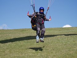 Paul about to side land on Swyre Hill