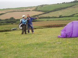Steve explaining the intricacies of ground handling to Kim
