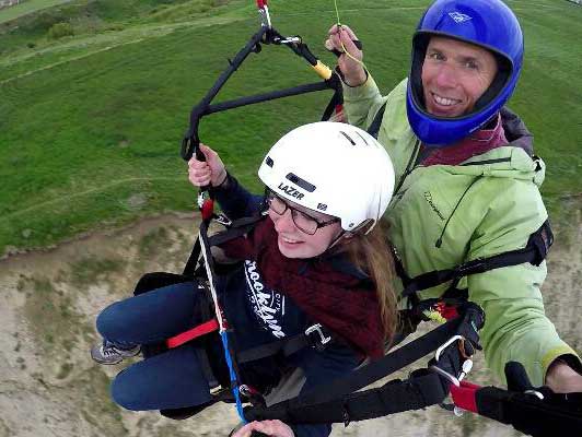 Tandem at Eype cliffs